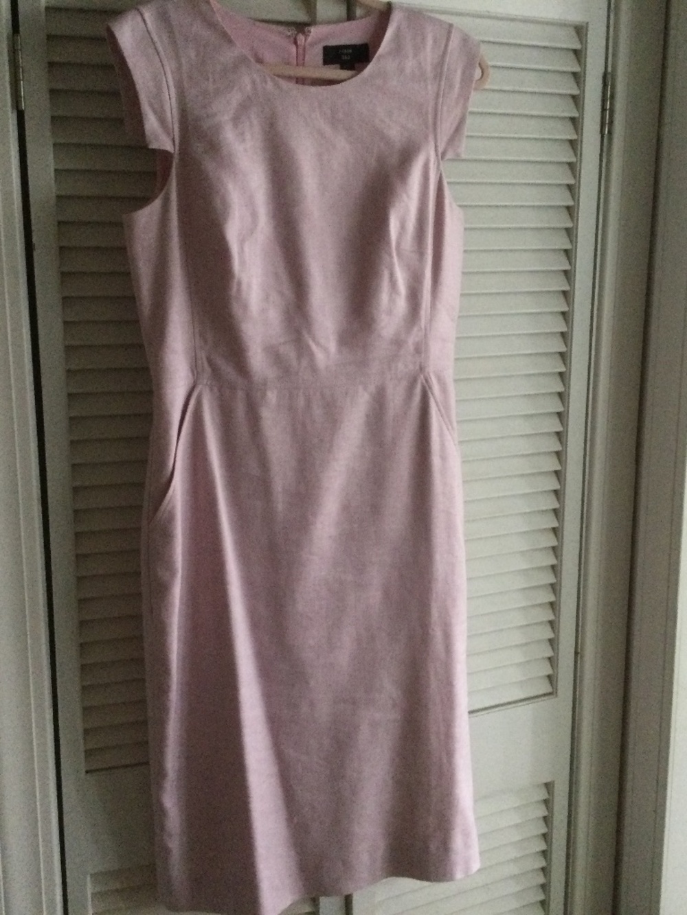 J Crew Pink Linen Blend Resume Dress 10 tall